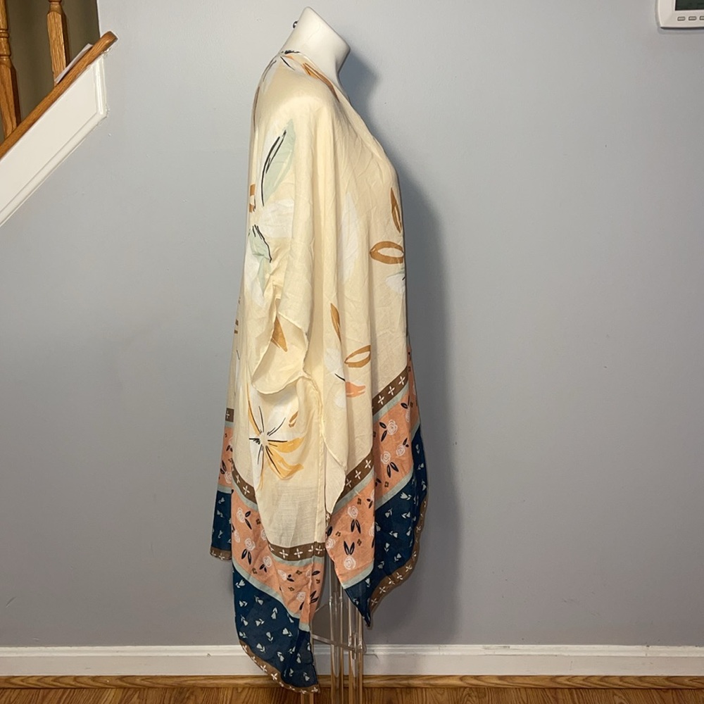 Save The Ocean ladies NWT Kimono Swim Cover-Up.  One size. Ivory. Damaged-READ - Picture 5 of 12